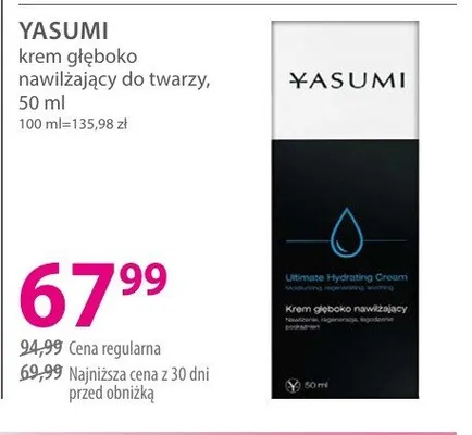 Krem głęboko nawilżający do twarzy YASUMI promocja w Hebe