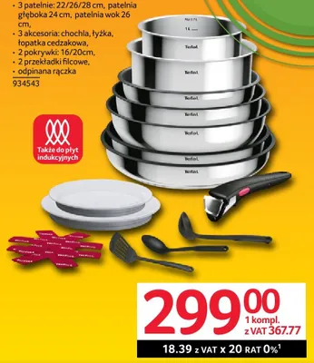 Komplet 15 części Ingenio Cook Eat Tefal promocja w Selgros