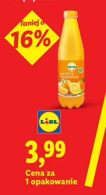 Sok 100% pomarańczowy Solevita promocja w Lidl