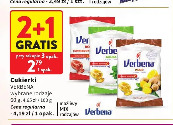 Cukierki o smaku dzikiej róży Verbena promocja w Intermarche