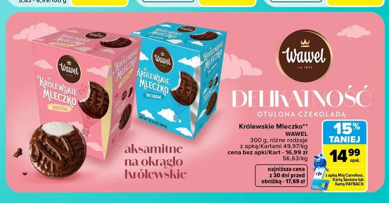 Królewskie Mleczko śmietankowe Wawel promocja w Carrefour Market