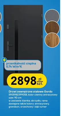 Drzwi zewnętrzne stalowe Gordo Ok Doors promocja w Castorama