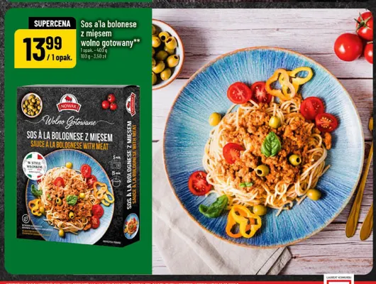 Sos a'la bolonese z mięsem wolno gotowany Nowak promocja w POLOmarket