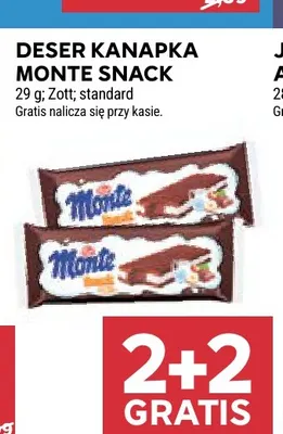 Deser kanapka Monte Snack Zott promocja w Stokrotka