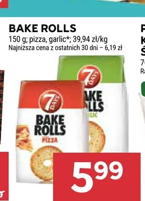 Sucharki Bake Rolls pizza 7 Days promocja w Stokrotka