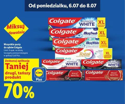 Pasta do zębów Colgate Advanced White Charcoal promocja w Lidl