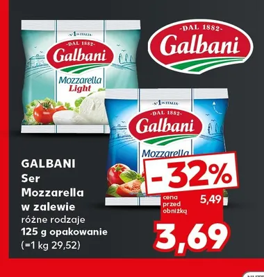 Ser Mozzarella w zalewie Galbani promocja w Kaufland