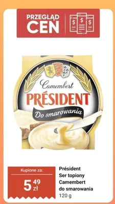 Ser topiony Camembert do smarowania promocja w Dino