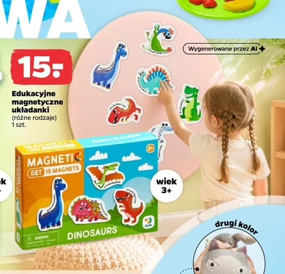 Edukacyjna magnetyczna układanka Dinozaury promocja w Netto