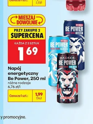 Napój energetyczny Be Power Hacker promocja w Biedronka