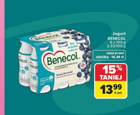 Jogurt Benecol 6-pak promocja w Carrefour