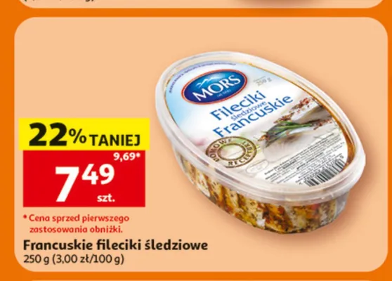 Francuskie fileciki śledziowe Mors promocja w Auchan