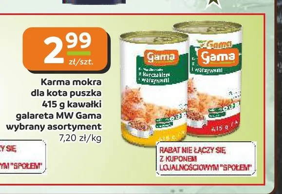 Karma mokra dla kota Gama promocja w Społem Częstochowa