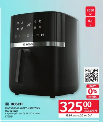 Frytownica beztłuszczowa MAFS2462B Bosch promocja w Selgros
