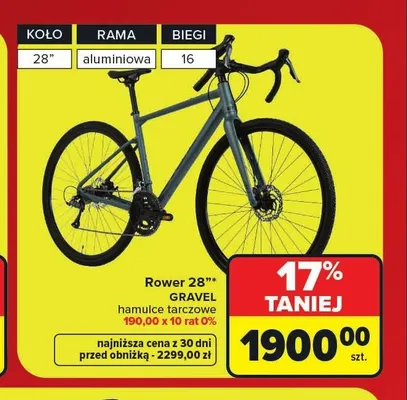 Rower Giant Gravel 28" promocja w Carrefour