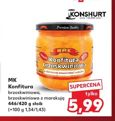 Konfitura brzoskwiniowa MK promocja w Kaufland