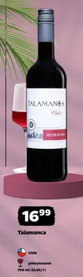 Wino czerwone półwytrawne Talamanca Chile promocja w Netto
