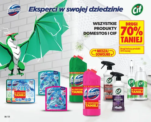 Wszystkie produkty Domestos i Cif DRUGI -70% promocja w Biedronka
