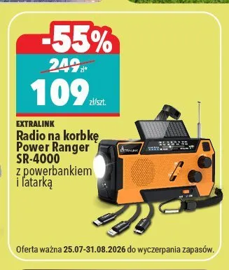 Radio na korbkę Extralink Power Ranger SR-4000 promocja w Biedronka Home