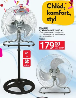 Wentylator RAVANSON WT-7046 3 w 1 promocja w Selgros