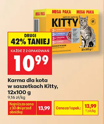 Karma dla kota w saszetkach Kitty 12-pak promocja w Biedronka