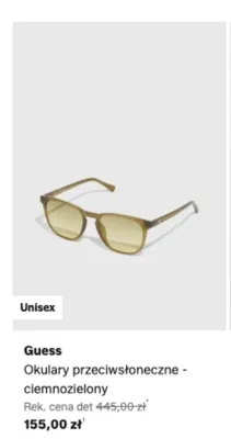 Okulary przeciwsłoneczne Guess ciemnozielony promocja w Lounge by Zalando