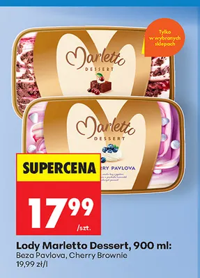 Lody Marletto Dessert Cherry Brownie promocja w Biedronka