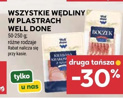 Kiełbasa Krakowska z szynki Well Done promocja w Stokrotka