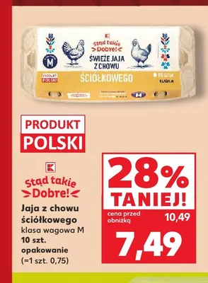 Jajka kurze z chowu ściółkowego wagowa M Stąd Takie Dobre! promocja w Kaufland