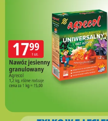Nawóz jesienny granulowany Agrecol promocja w Leclerc