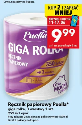Ręcznik papierowy Puella giga rolka promocja w LEWIATAN