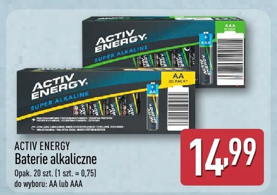 Baterie alkaliczne ACTIV ENERGY promocja w Aldi