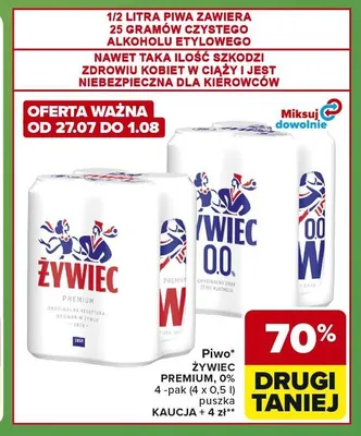 Piwo Żywiec Premium 4-pak promocja w Carrefour Express