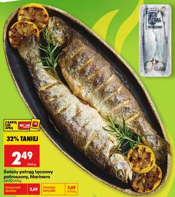 Świeży pstrąg tęczowy patroszony Marinero promocja w Biedronka