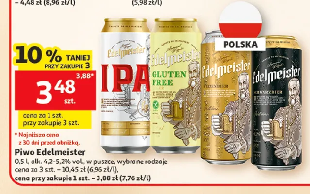 Piwo Edelmeister IPA promocja w Auchan