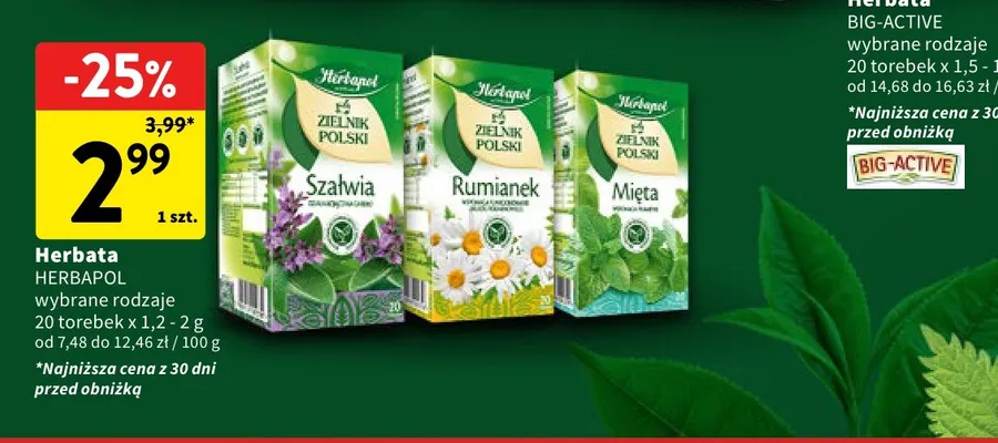 Herbata Herbapol Zielnik Polski mięta promocja w Intermarche
