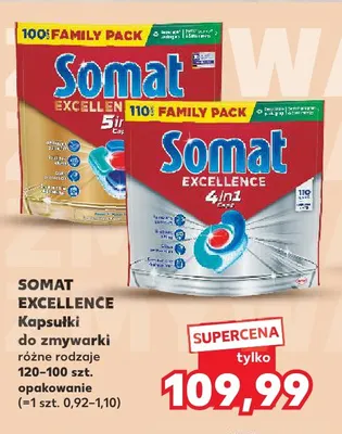 Kapsułki do zmywarki Somat Excellence 5in1 promocja w Kaufland