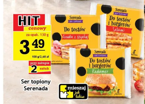 Ser topiony Serenada do tostów i burgerów salami promocja w Gram Market