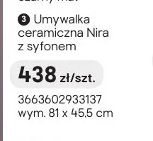 Umywalka ceramiczna Nira z syfonem promocja w Castorama