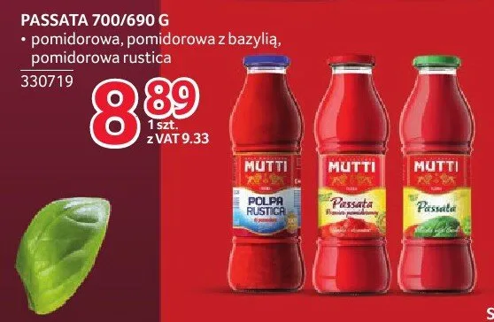 Passata pomidorowa Mutti promocja w Selgros
