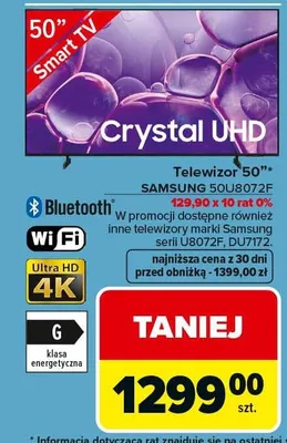 Telewizor Samsung 50UB072F 50" promocja w Carrefour