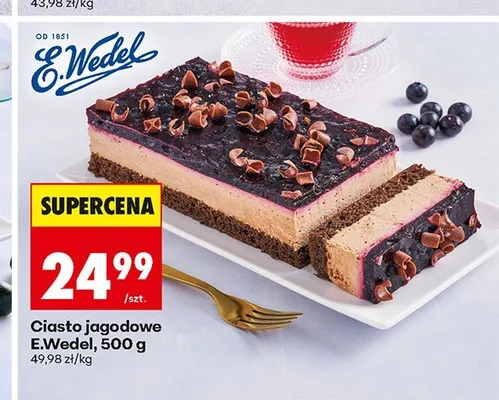 Ciasto jagodowe E.Wedel promocja w Biedronka