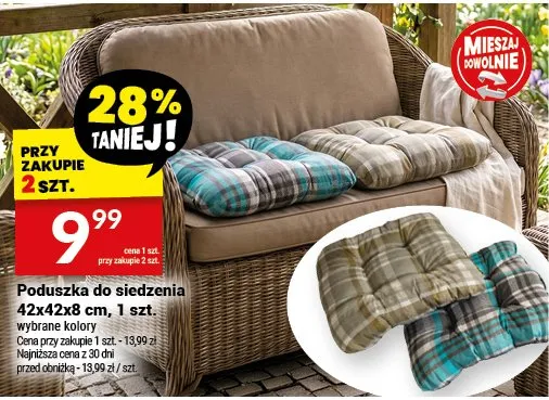 Poduszka do siedzenia 42x42x8cm promocja w Twój Market