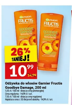 Odżywka do włosów Garnier Fructis Goodbye Damage 200ml promocja w Twój Market