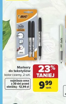 Markery do tekstyliów BIC 2-pak promocja w Carrefour