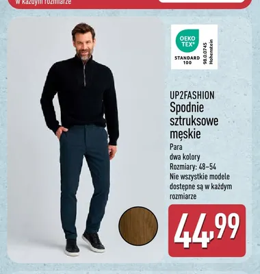 Spodnie sztruksowe męskie Up2fashion promocja w Aldi
