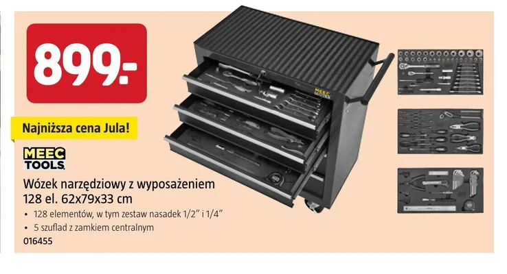 Wózek narzędziowy z wyposażeniem MEEC TOOLS promocja w Jula