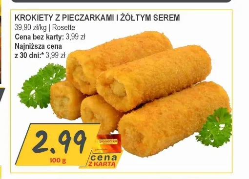 Krokiety z pieczarkami i żółtym serem Rosette promocja w Słoneczko