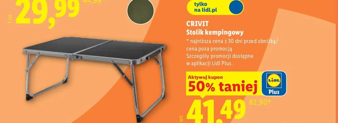 Stolik kempingowy Crivit promocja w Lidl