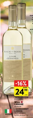 Wino białe Langhe Chardonnay Bosio promocja w Intermarche